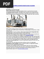 Exciting Current Inrush in Power Transformer