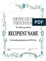 Certificate of Particpation - Student