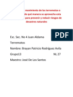 Como Es El Movimiento de Los Terremotos o Tsunamis y de Qué Manera Se Aprovecha Esta Información para Prevenir y Reducir Riesgos de Desastres Naturales