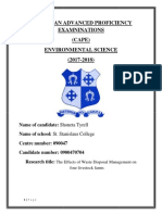 CARIBBEAN ADVANCED PROFICIENCY EXAMNINATIONS (CAPE) ENVIRONMENTAL SCIENCE (2017-2018