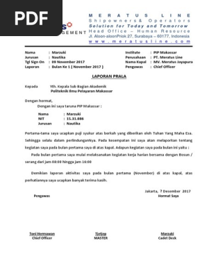 Contoh Laporan Bulanan Ori