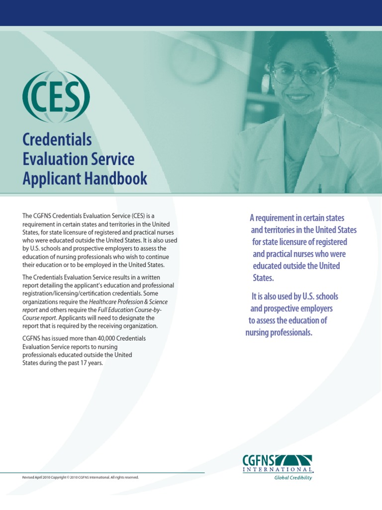 Credentials Evaluation Service Applicant Handbook | PDF | Licensure ...