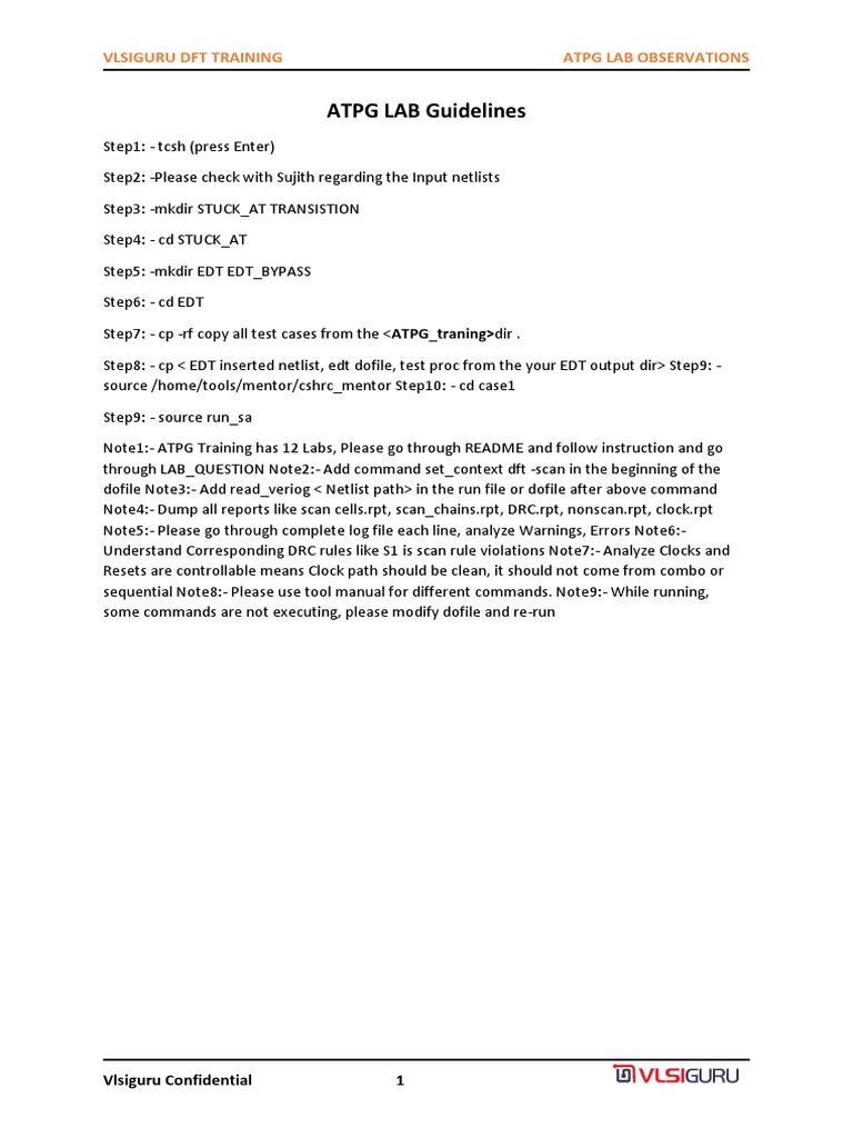 DFT ATPG Lab Guidelines and Observations | PDF | Electronic Design ...