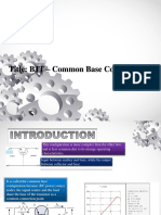 Title: BJT - Common Base Configuration
