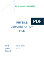 Physics Demonstration File: Delhi Public School, Faridabad