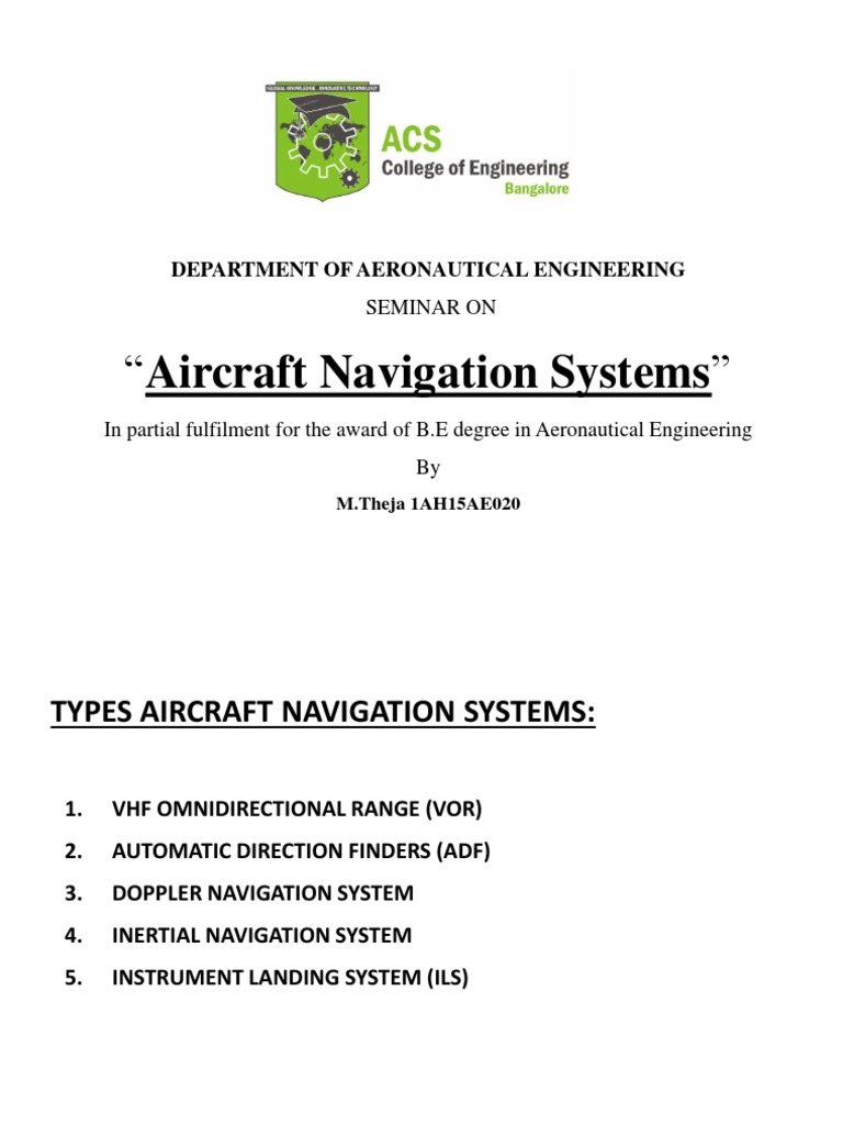 Aircraft Navigation Systems Pdf Telecommunications Engineering
