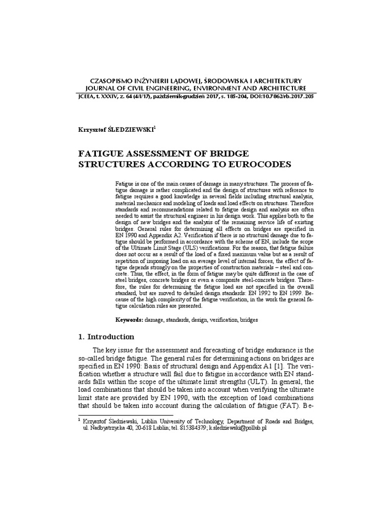 Eurocode Fatigue Assessment for Bridges | PDF | Fatigue (Material ...