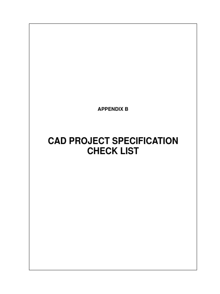 Cad Project Specification Check List: Appendix B | PDF | Specification ...