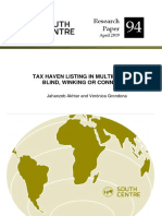 Research Paper: Tax Haven Listing in Multiple Hues: Blind, Winking or Conniving?