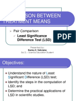 LSD Test for Pairwise Comparisons