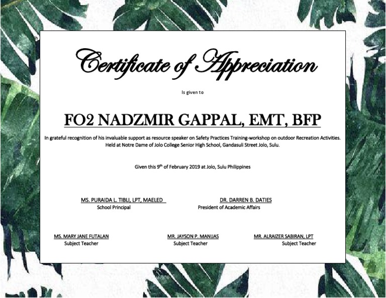 FO2 Certification for Safety Training | PDF