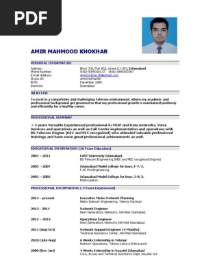 CV- Experienced NGN and Voip Engineer