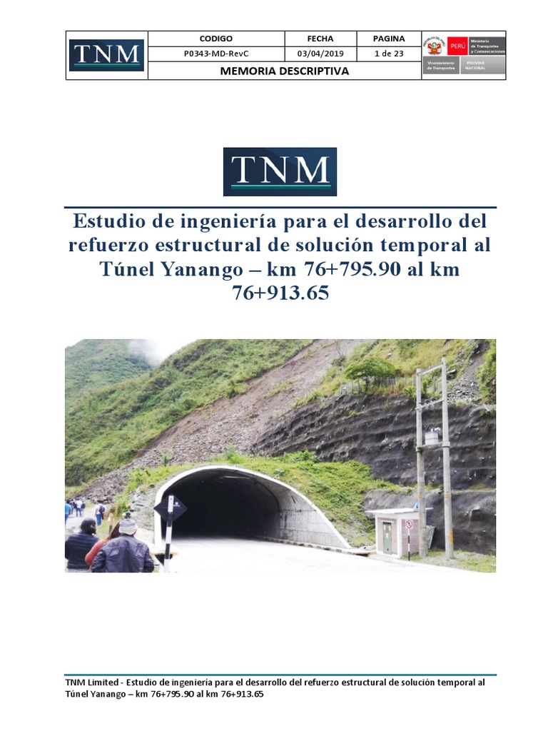 Refuerzo Estructural Túnel Yanango | PDF | Túnel | Bóveda (Arquitectura)