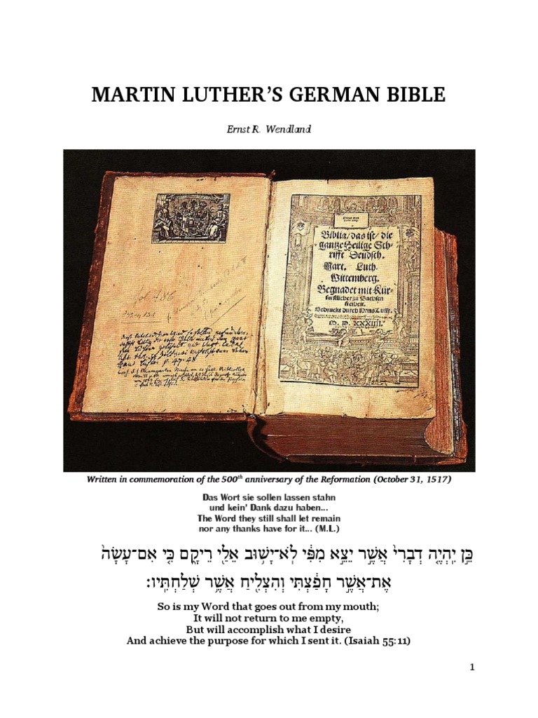Martin Luthers German Bible Version 3 0 Martin Luther Sola Scriptura