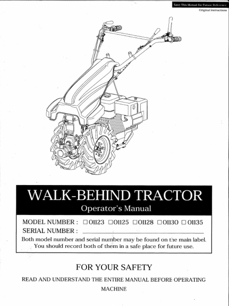 Jansen Mgt 270 Walk Behind Tractor Operator S Manual Pdf