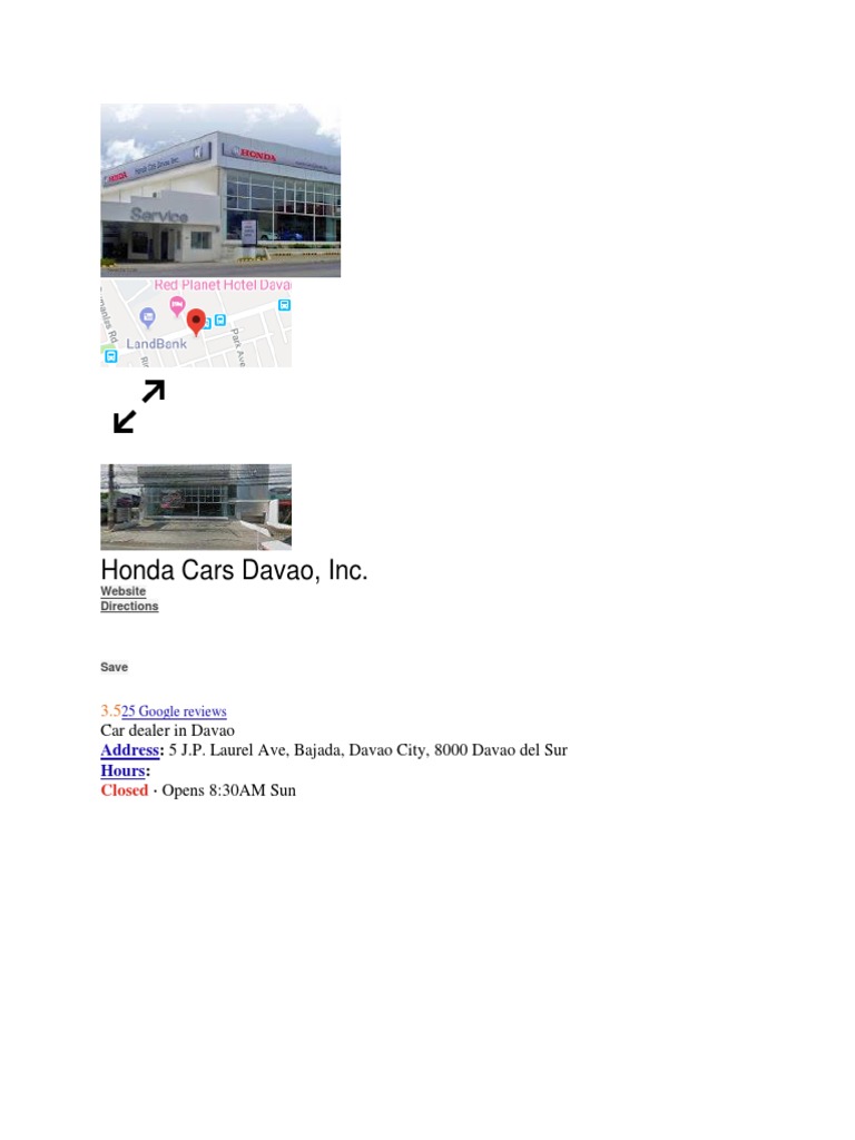 Honda Cars Davao, Inc. See Photos PDF