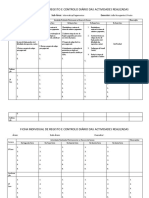 INPS - Ficha Individual de Registo e Controlo Diário de Actividades Realizadas MODELO