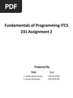 Fundamentals of Programming ITCS 231 Assignment 2: Prepared by