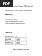 Assignment On Principles of Management: Date of Submission: 17 May 2019