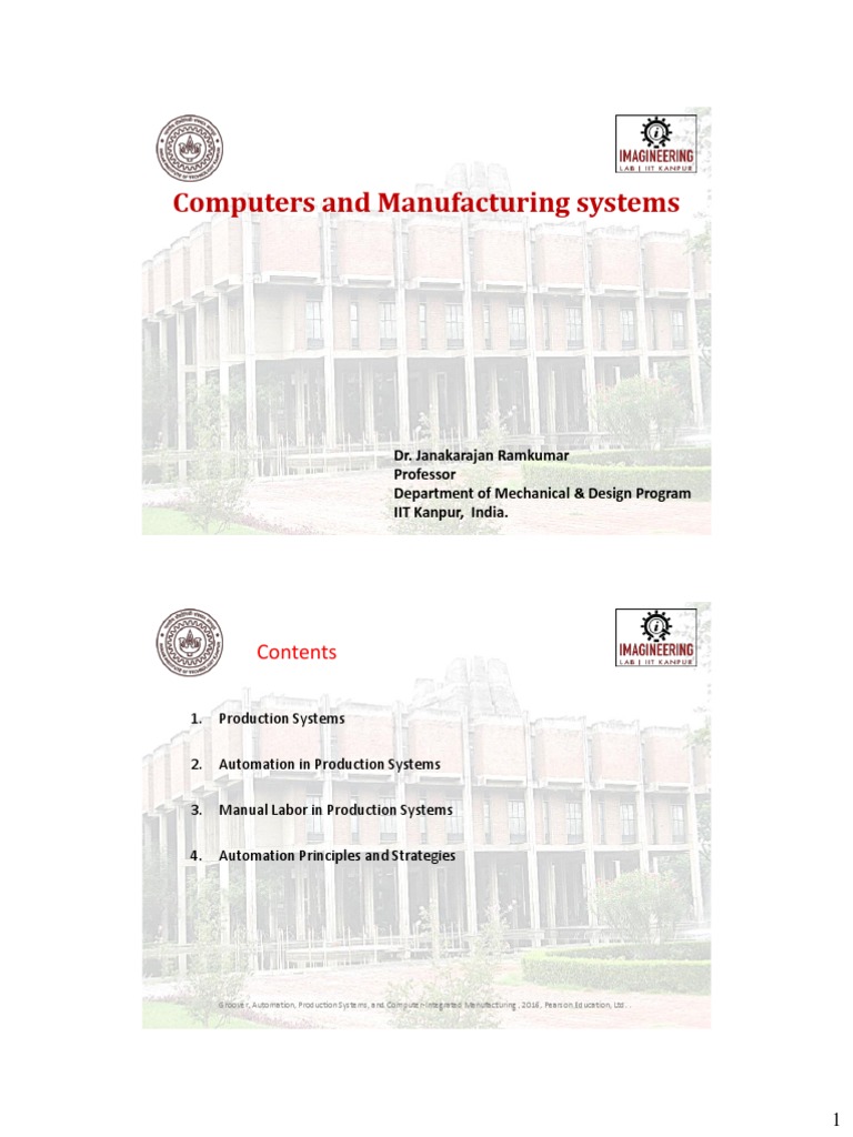 ME761A - Lecture 2 Computers and Manufacturing Systems | PDF ...