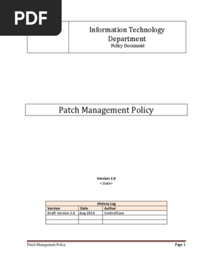 Patch Management Policy 