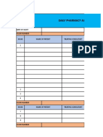 Daily Pharmacy Audit Format: Date of Audit Floor Number SR - No Name of Patient Treating Consultant