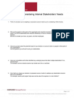 Worksheet For Considering Internal Stakeholders Needs