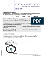 Year 9 Sheet 17