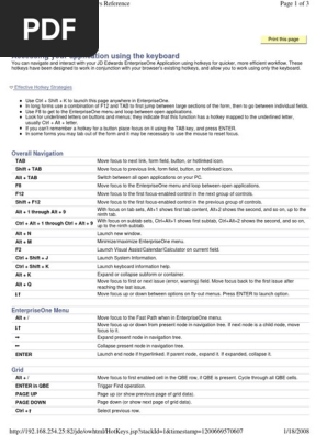 128860-JD Edwards EnterpriseOne Hotkeys Reference