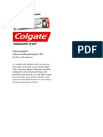 Colgate Toothpaste: Ingredients Study