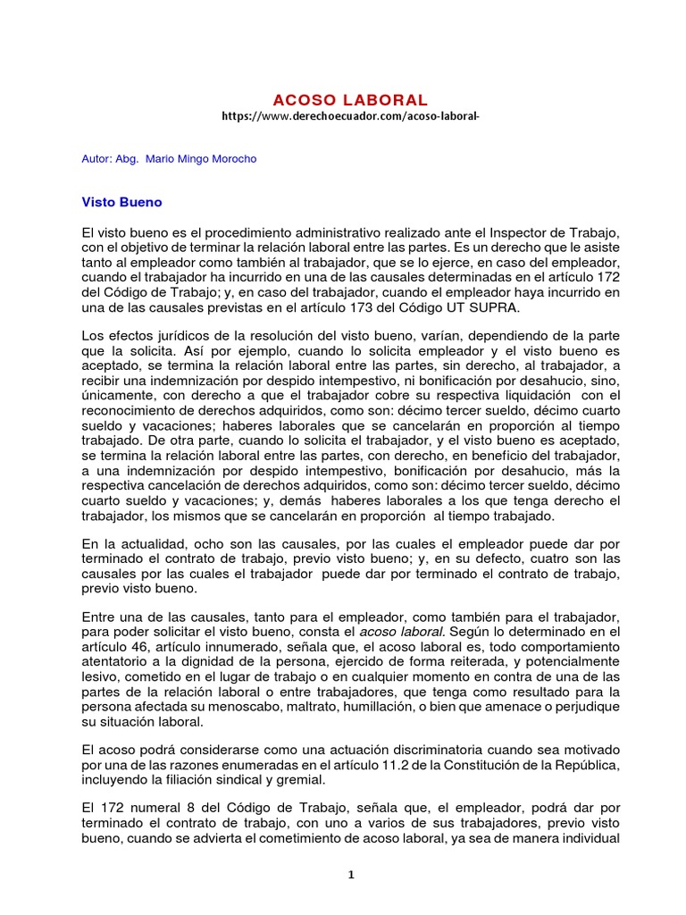 Proceso de Denuncia por Acoso Laboral | PDF | Derecho laboral ...
