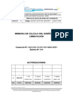 Memoria de Cálculo Del Diseño de La Cimentación: Consorcio Nº: ASG-E301-ID-EST-E01-MEM-00001 Externo Nº: N/A