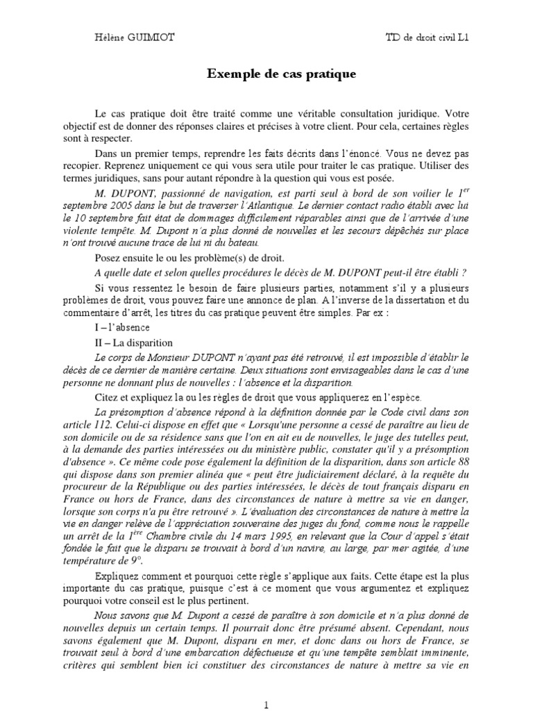cas pratique n°1  France  Pouvoir judiciaire (Système de justice)