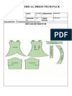 Asymmetrical Dress Tech Pack: Detailed Sketch