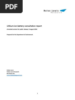 Li Ion Battery Consultation Report