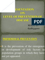 Level of Prevention of Disease