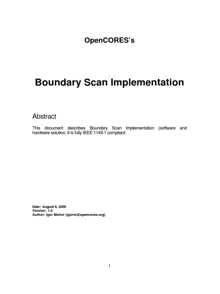 Boundary Scan Architecture PDF Electronics Computer Data