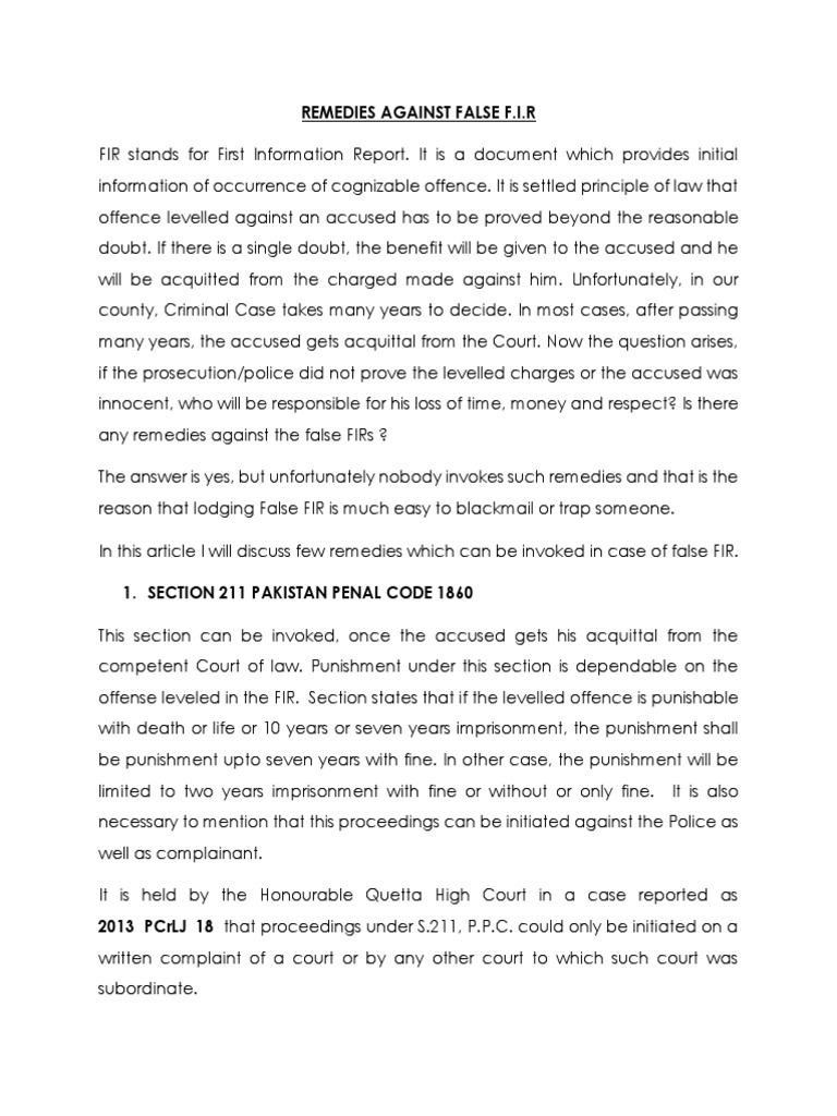 Counter Case Against False Fir
