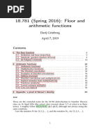 18.781 (Spring 2016) : Floor and Arithmetic Functions: Darij Grinberg April 7, 2019