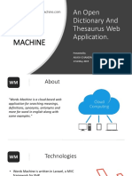 Words Machine: An Open Dictionary and Thesaurus Web Application