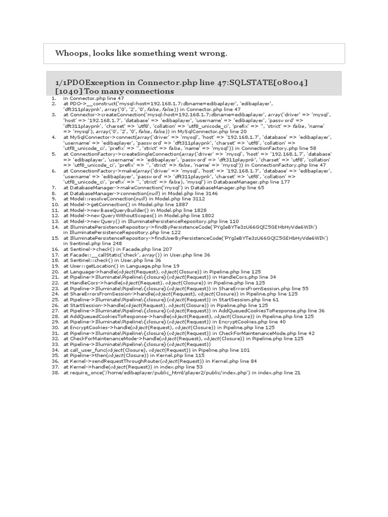 Whoops Looks Like Something Went Wrong Pdf Data Management