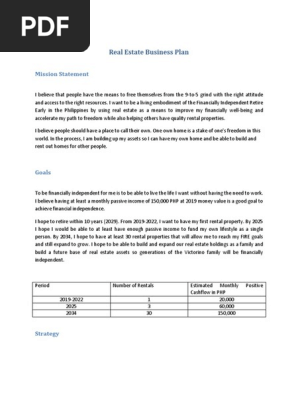 Real Estate Business Plan