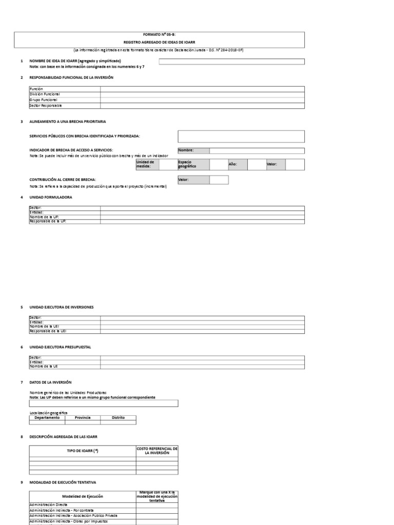 Registro de Ideas de IOARR: Formato 05-B | PDF | Economias | Business