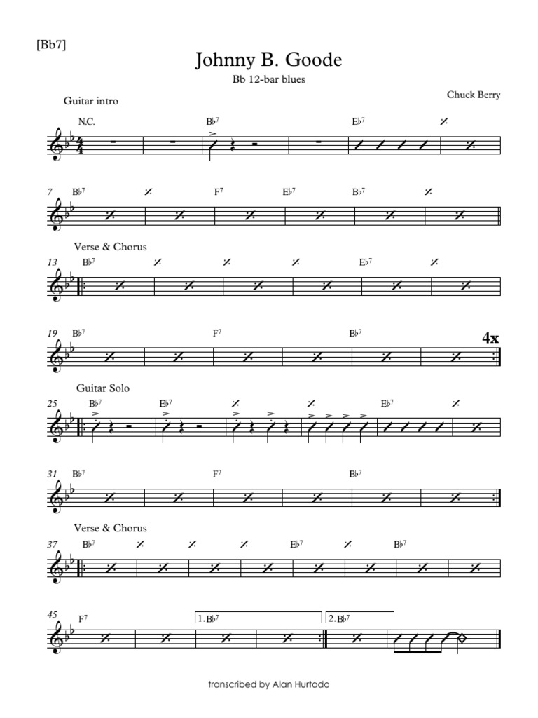 Johnny B Goode Pdf Song Structure Popular Music