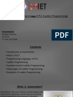 Seminar Topic:-Programming of PLC (Ladder Programming) : Presented By: - Guided By