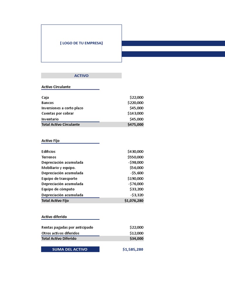 Formato de Balance General | PDF | Hoja de balance | Contabilidad