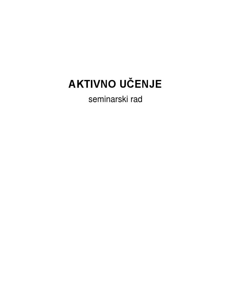 Aktivno Učenje | PDF