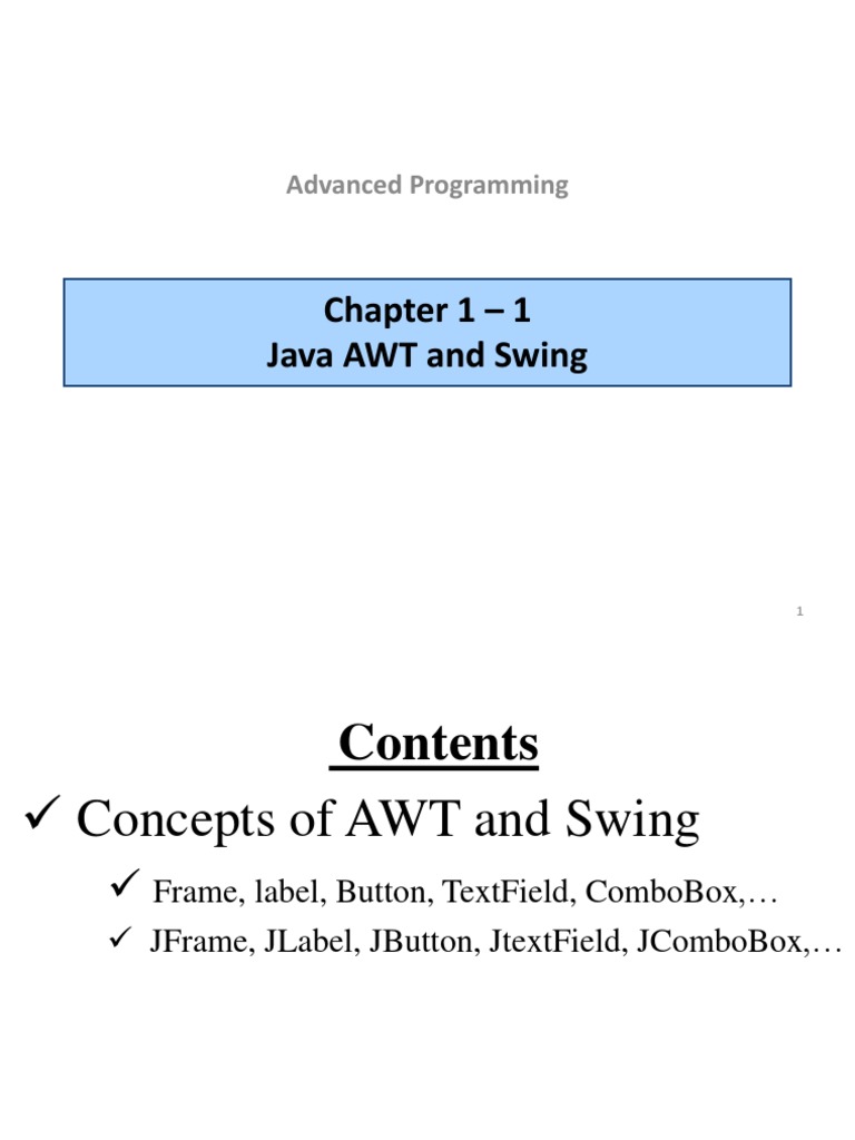 AWT vs Swing: Java GUI Essentials | PDF | System Software | Programming ...