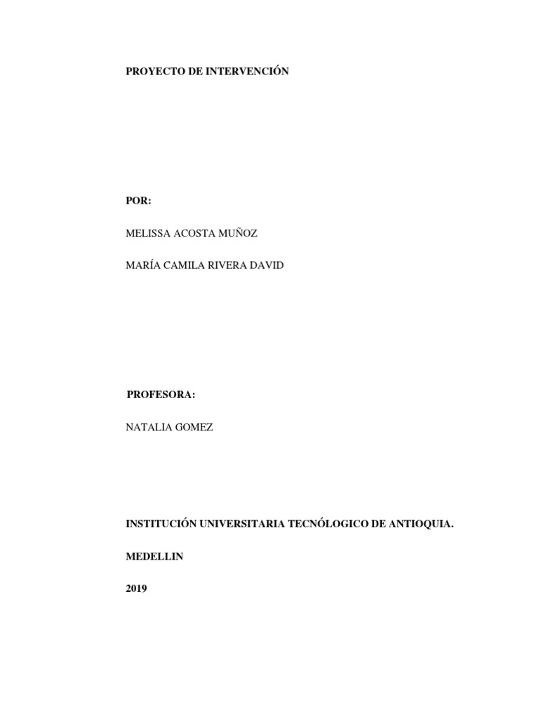 Proyecto de Intervención, Final | PDF | Violencia | Violencia doméstica