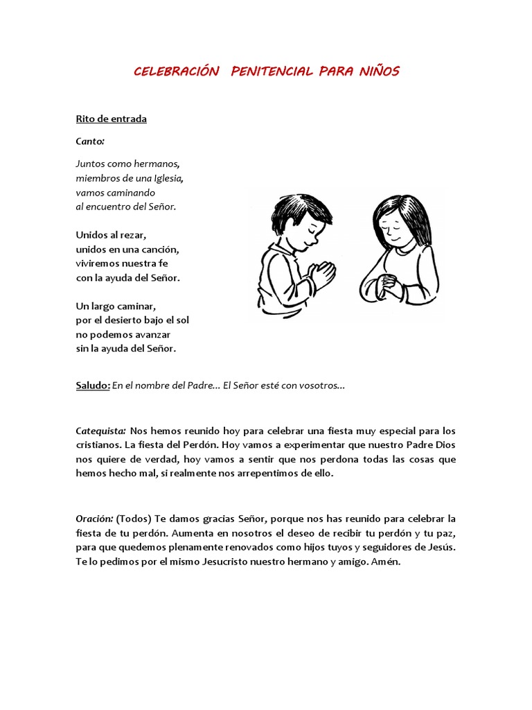 Celebración Penitencial Para Niños | PDF | Perdón | Oración